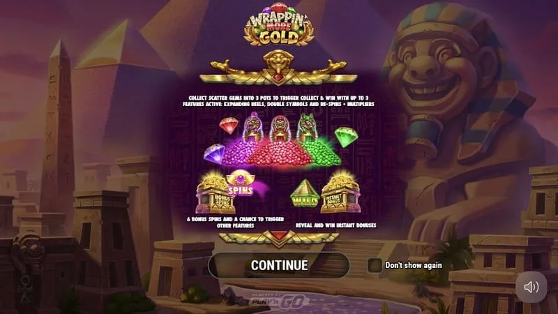 Wrappin' More Gold – hovedmenu med mumie og pyramider